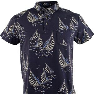 Polo Ralph Lauren Featherweight Mesh navy blue sailboat polo.